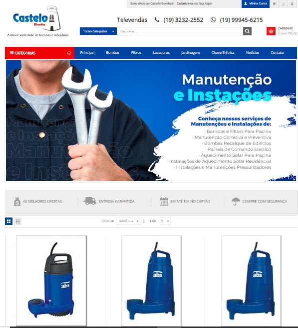 Ecommerce de Bombas e Máquinas